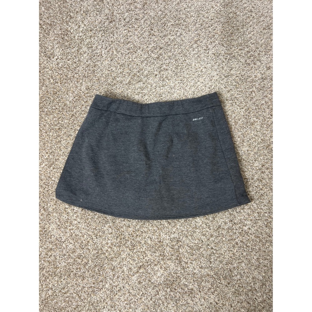 Nike Dri-FIT Women Gray Athletic Tennis Golf Skort Size L Wrap Front Heather